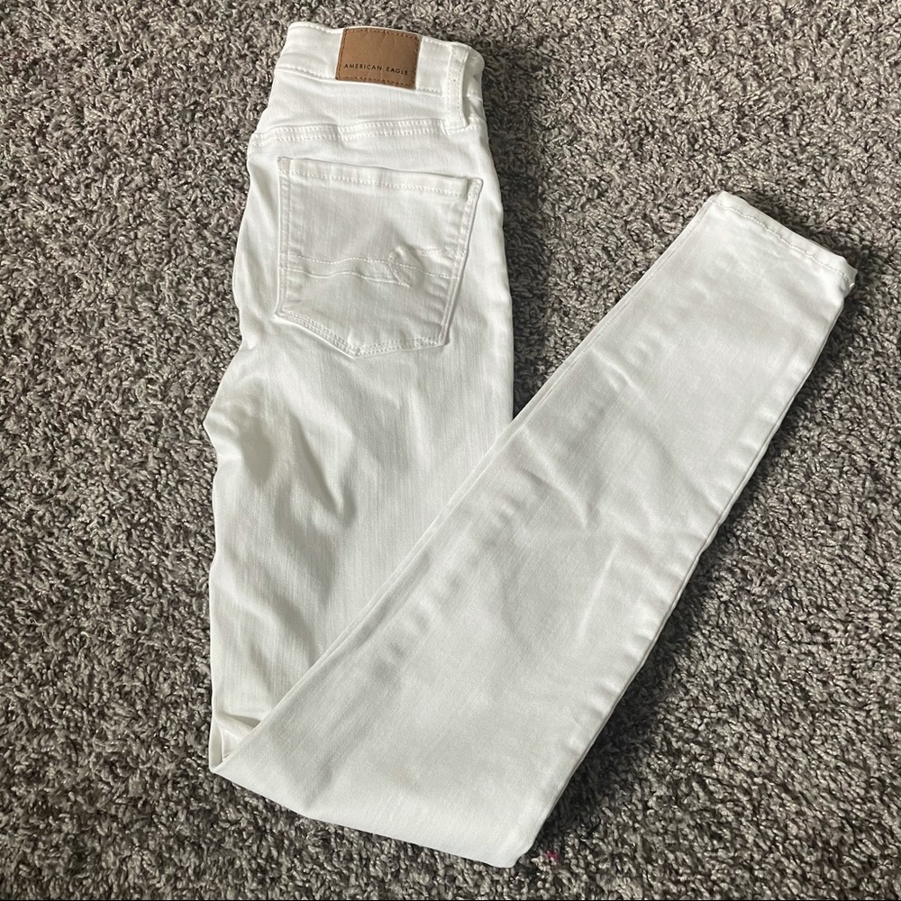 american eagle white high rise jegging